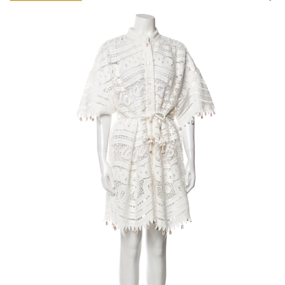 White Lace Kimono Cover-Up Dress